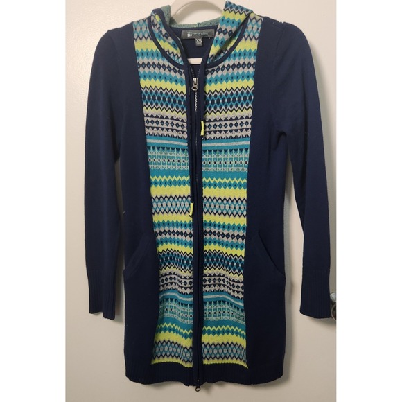 Title nine Sweaters - Title Nine Full Zip Midline Hoodie Cardigan Women's XS Merino Wool Blend Aztec